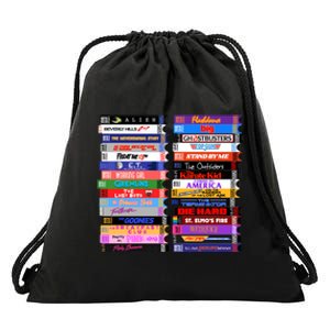 Retro 80s Movies Vhs Stacks Drawstring Bag