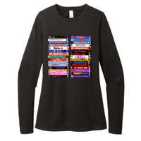 Retro 80s Movies Vhs Stacks Womens CVC Long Sleeve Shirt