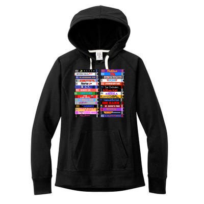 Retro 80s Movies Vhs Stacks Women's Fleece Hoodie