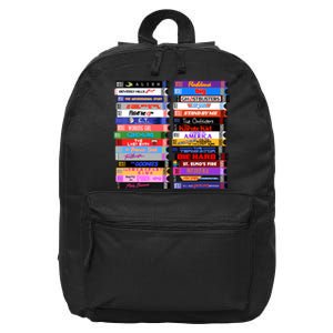 Retro 80s Movies Vhs Stacks 16 in Basic Backpack