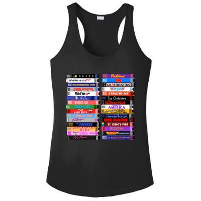 Retro 80s Movies Vhs Stacks Ladies PosiCharge Competitor Racerback Tank