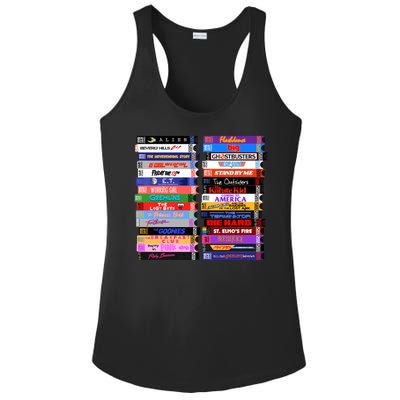 Retro 80s Movies Vhs Stacks Ladies PosiCharge Competitor Racerback Tank