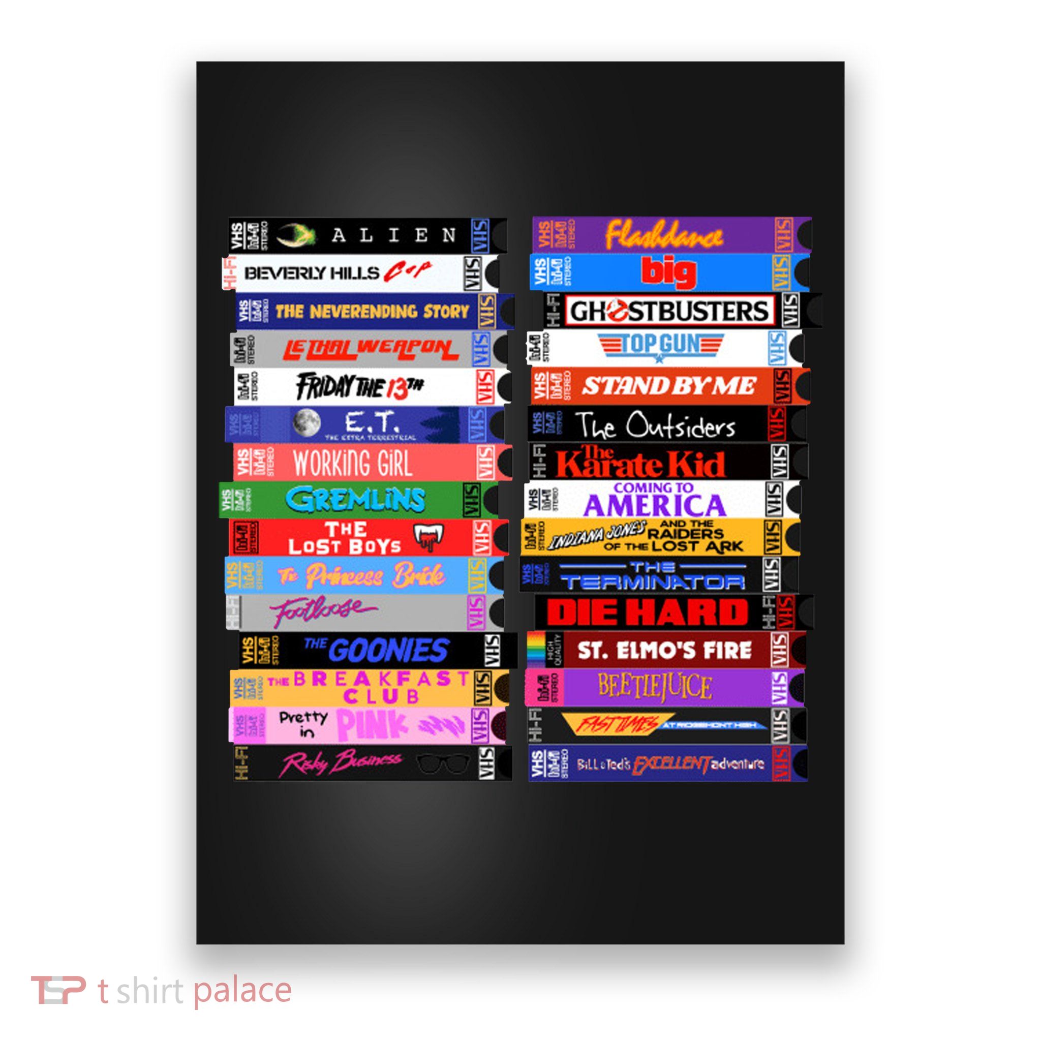 Retro 80s Movies Vhs Stacks Poster