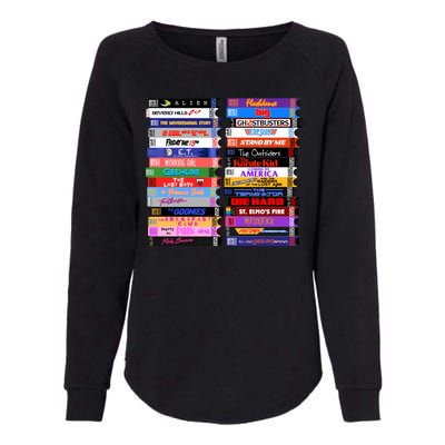 Retro 80s Movies Vhs Stacks Womens California Wash Sweatshirt