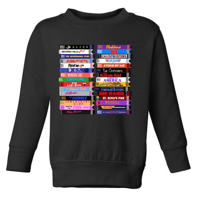 Retro 80s Movies Vhs Stacks Toddler Sweatshirt