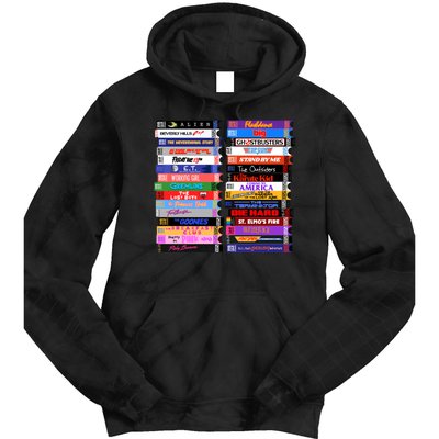 Retro 80s Movies Vhs Stacks Tie Dye Hoodie