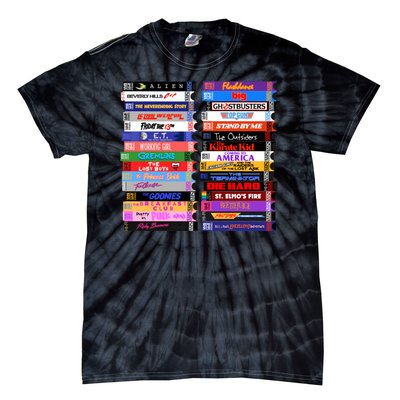 Retro 80s Movies Vhs Stacks Tie-Dye T-Shirt