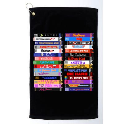 Retro 80s Movies Vhs Stacks Platinum Collection Golf Towel