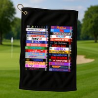 Retro 80s Movies Vhs Stacks Golf Towel