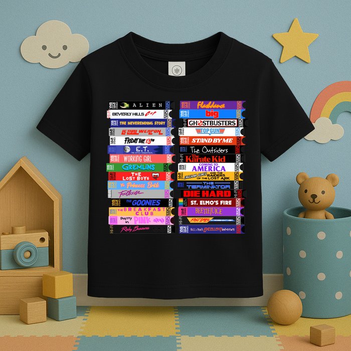 Retro 80s Movies Vhs Stacks Toddler T-Shirt