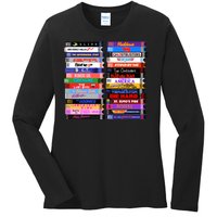 Retro 80s Movies Vhs Stacks Ladies Long Sleeve Shirt