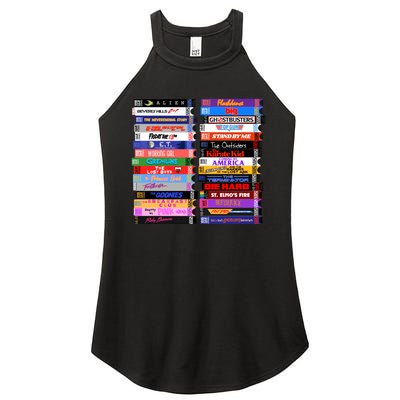 Retro 80s Movies Vhs Stacks Women's Perfect Tri Rocker Tank