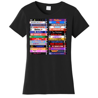 Retro 80s Movies Vhs Stacks Women's T-Shirt