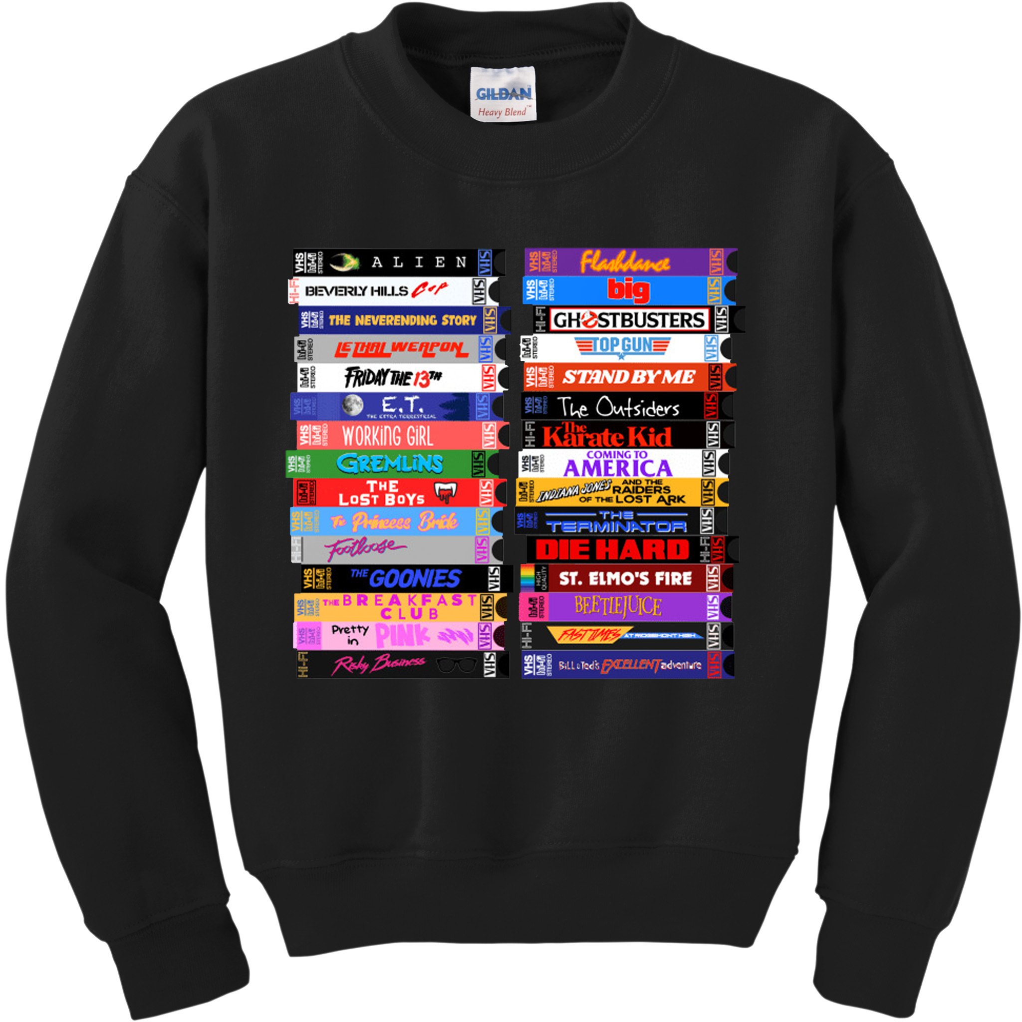 Retro 80s Movies Vhs Stacks Kids Sweatshirt