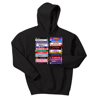 Retro 80s Movies Vhs Stacks Kids Hoodie