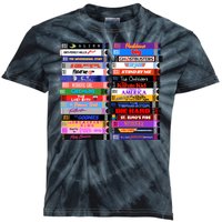 Retro 80s Movies Vhs Stacks Kids Tie-Dye T-Shirt