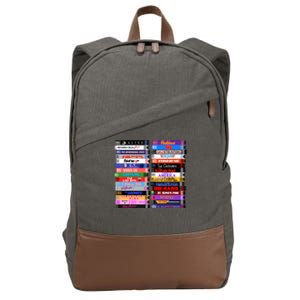 Retro 80s Movies Vhs Stacks Cotton Canvas Backpack