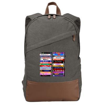 Retro 80s Movies Vhs Stacks Cotton Canvas Backpack
