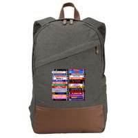 Retro 80s Movies Vhs Stacks Cotton Canvas Backpack