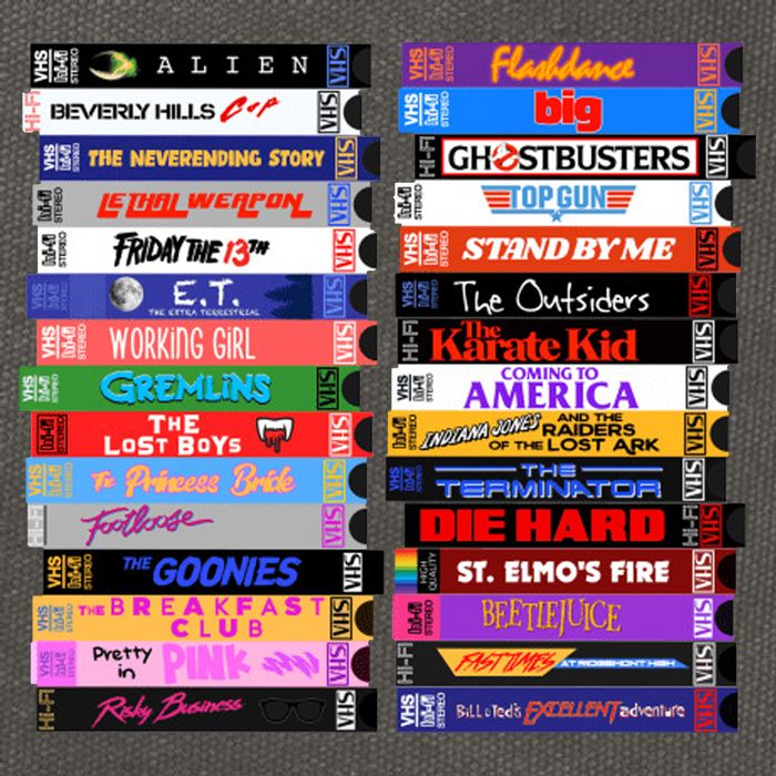 Retro 80s Movies Vhs Stacks Cotton Canvas Backpack
