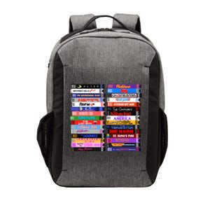 Retro 80s Movies Vhs Stacks Vector Backpack