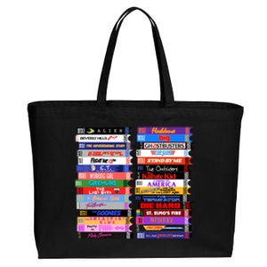 Retro 80s Movies Vhs Stacks Cotton Canvas Jumbo Tote