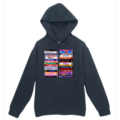 Retro 80s Movies Vhs Stacks Urban Pullover Hoodie