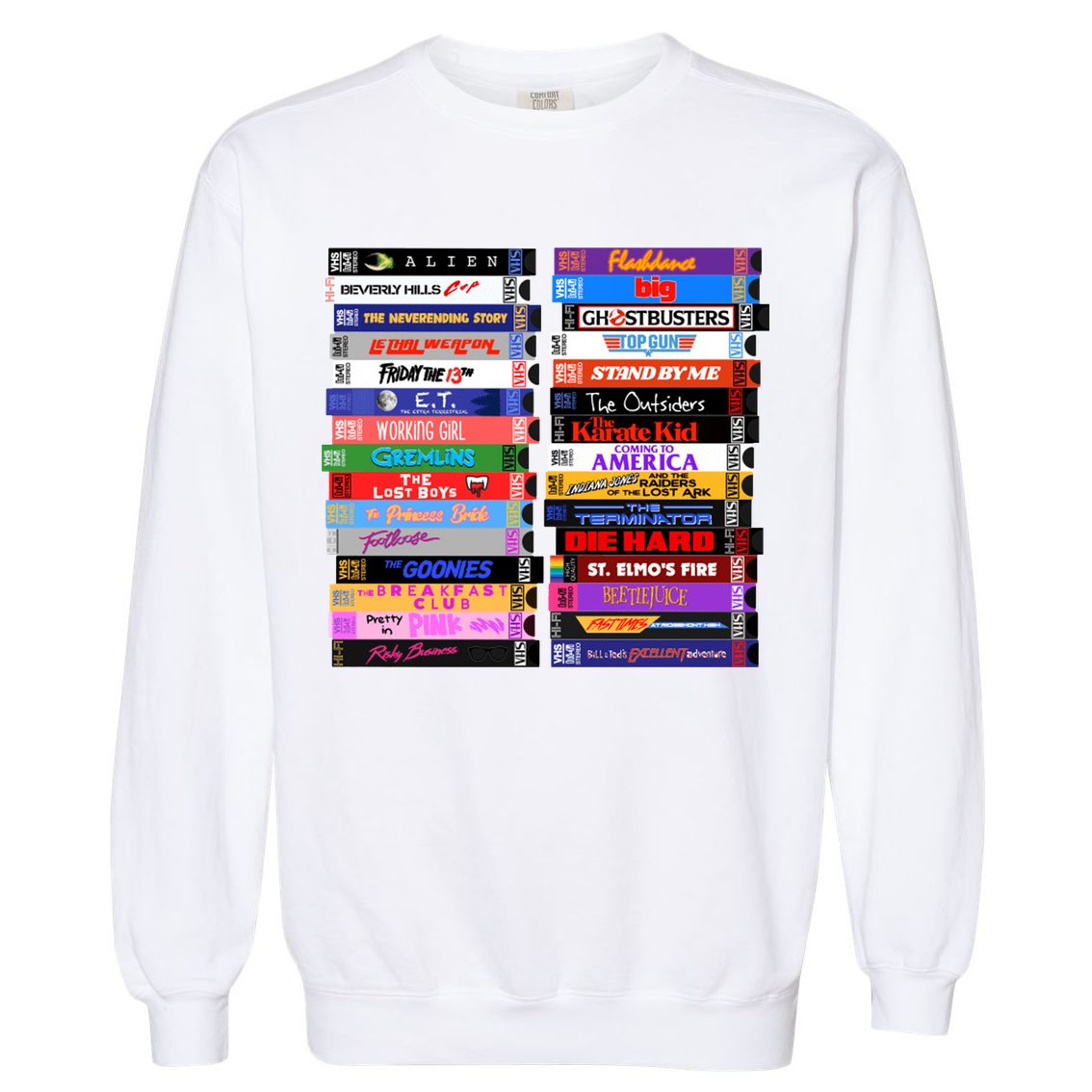 Retro 80s Movies Vhs Stacks Garment-Dyed Sweatshirt