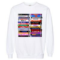 Retro 80s Movies Vhs Stacks Garment-Dyed Sweatshirt