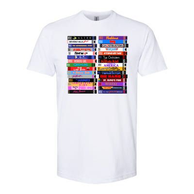 Retro 80s Movies Vhs Stacks Softstyle CVC T-Shirt