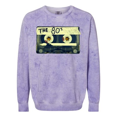 Retro 80S Mix Tape Colorblast Crewneck Sweatshirt