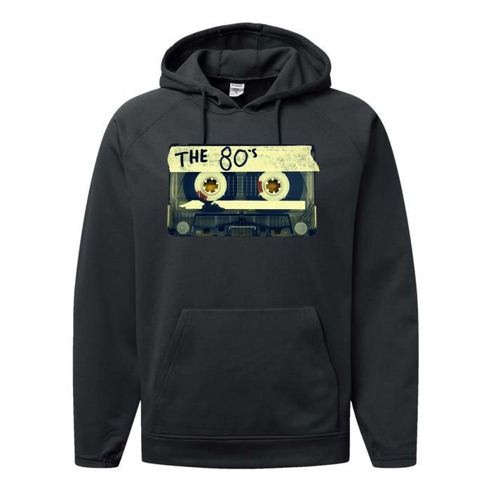 Retro 80S Mix Tape Performance Fleece Hoodie