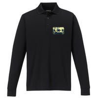 Retro 80S Mix Tape Performance Long Sleeve Polo