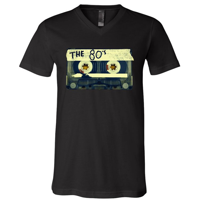 Retro 80S Mix Tape V-Neck T-Shirt