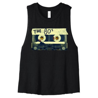 Retro 80S Mix Tape Women's Racerback Cropped Tank