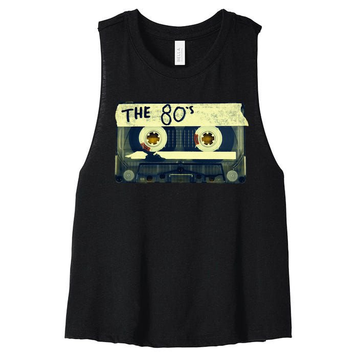 Retro 80S Mix Tape Women's Racerback Cropped Tank