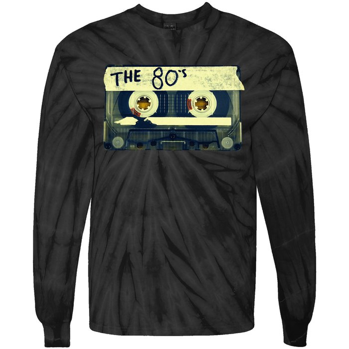 Retro 80S Mix Tape Tie-Dye Long Sleeve Shirt