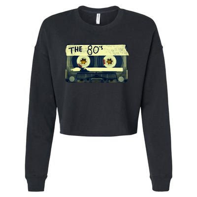 Retro 80S Mix Tape Cropped Pullover Crew