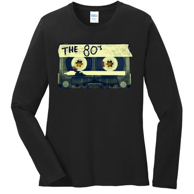 Retro 80S Mix Tape Ladies Long Sleeve Shirt