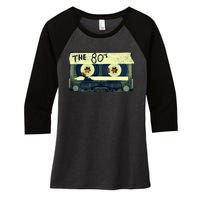 Retro 80S Mix Tape Women's Tri-Blend 3/4-Sleeve Raglan Shirt