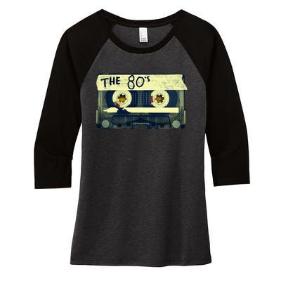 Retro 80S Mix Tape Women's Tri-Blend 3/4-Sleeve Raglan Shirt