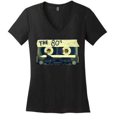 Retro 80S Mix Tape Women's V-Neck T-Shirt