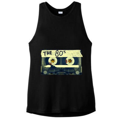 Retro 80S Mix Tape Ladies PosiCharge Tri-Blend Wicking Tank