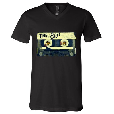Retro 80S Mix Tape V-Neck T-Shirt