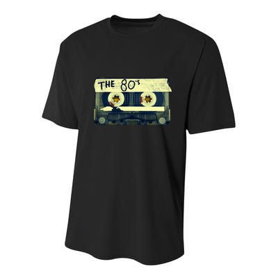 Retro 80S Mix Tape Youth Performance Sprint T-Shirt