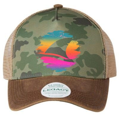 Retro 80's Neon Shark Fin Legacy Tie Dye Trucker Hat