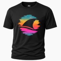 Retro 80's Neon Shark Fin Cooling Performance Crew T-Shirt