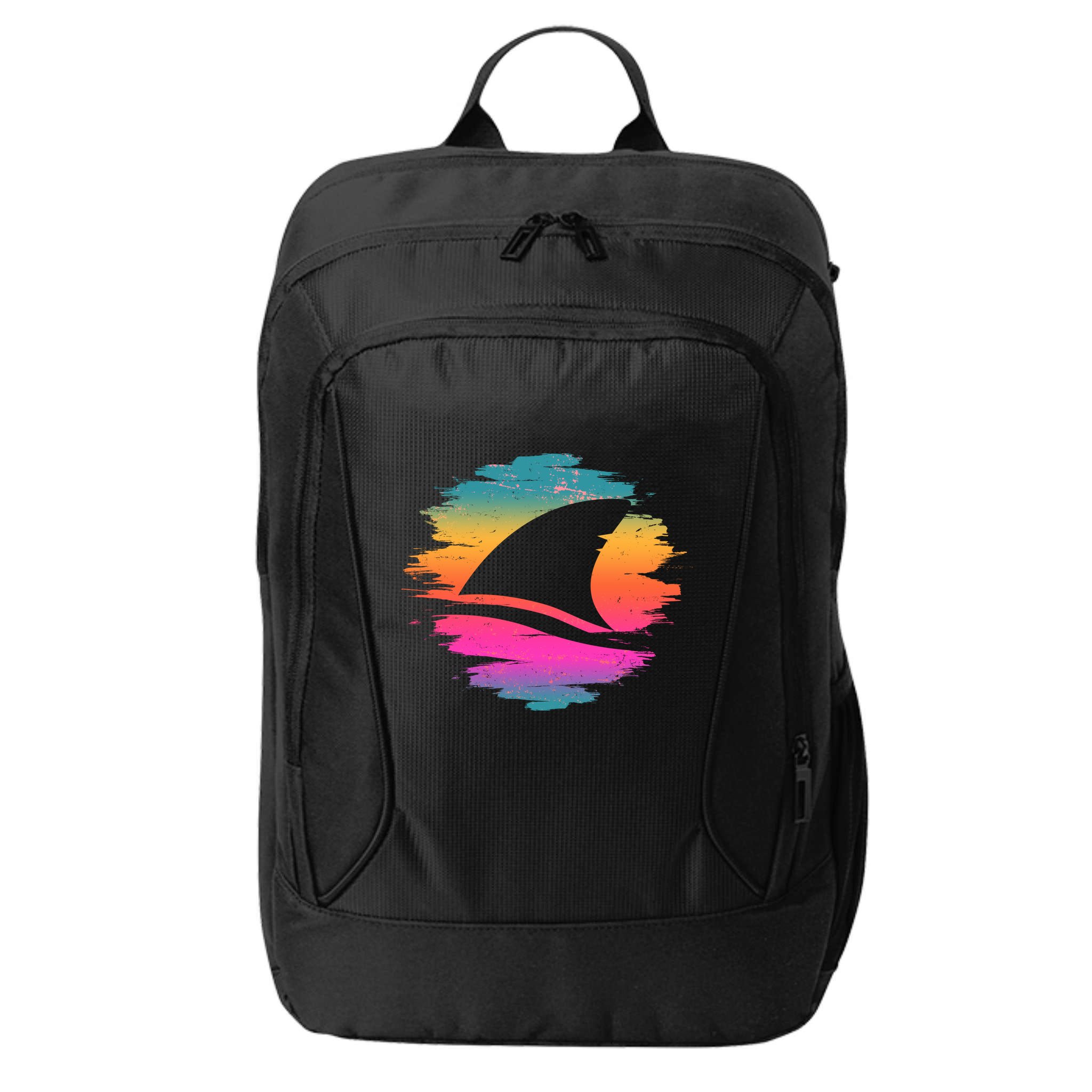 Retro 80's Neon Shark Fin City Backpack