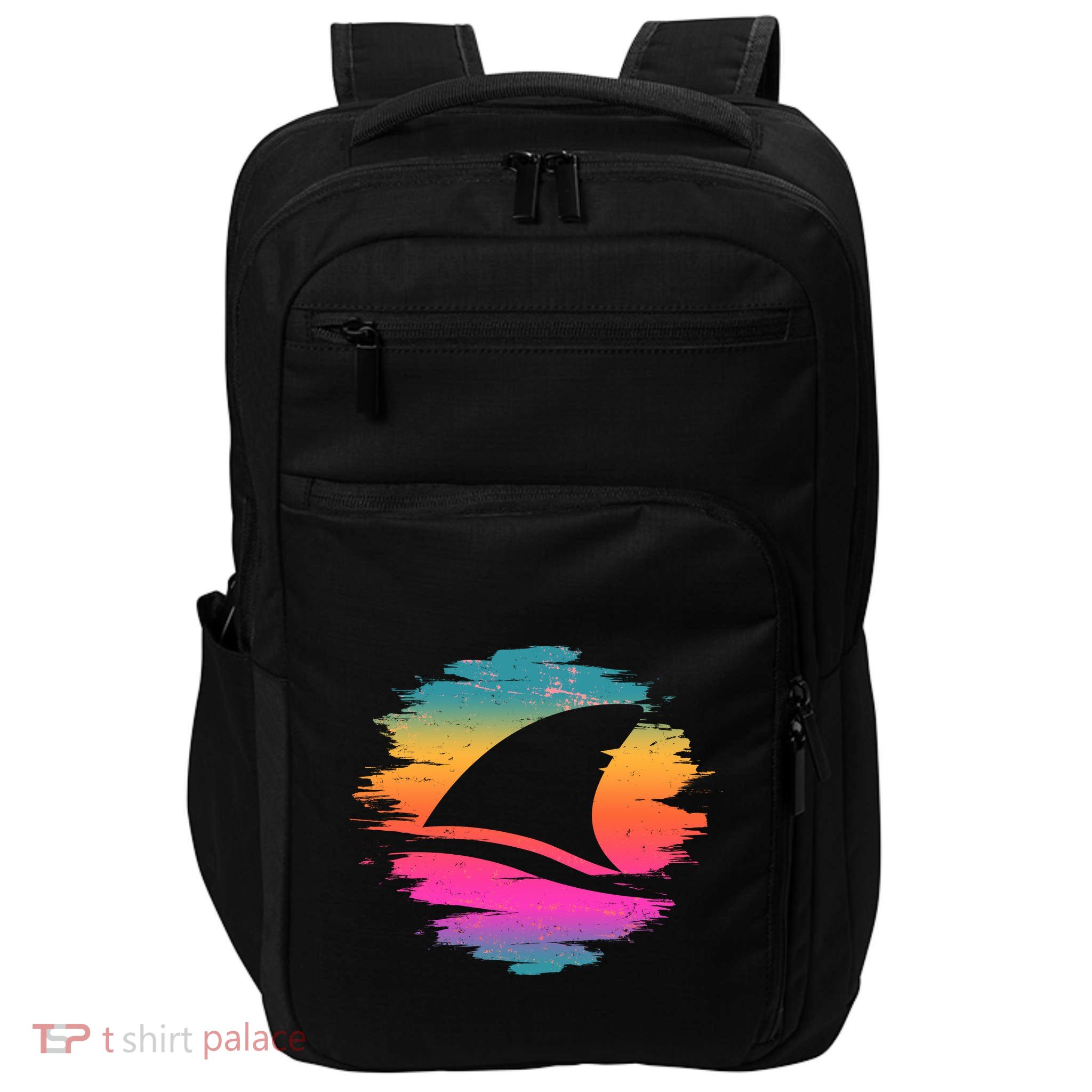 Retro 80's Neon Shark Fin Impact Tech Backpack