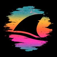 Retro 80's Neon Shark Fin Button